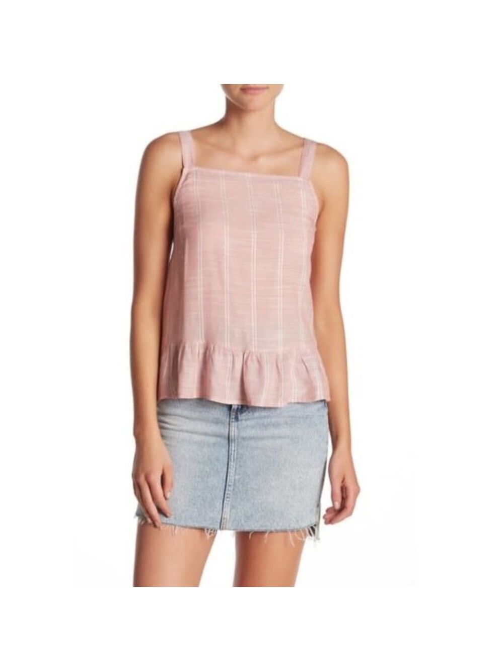 SUSINA Striped Square Neck Tank Top